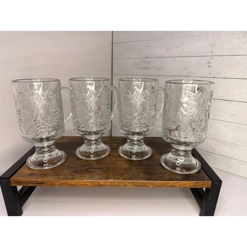 Vintage Princess House Fantasia Footed Irish Coffee Mugs Set of 4